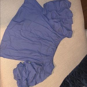 Zara Royal Blue and White Stripe Blouse